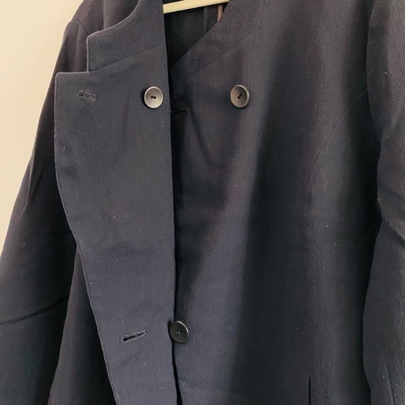 Oska Jacks Hope Wool Crepe Coat Womens IV XL 2XL Blue Blazer Jacket Asymmetrical - Picture 13 of 14